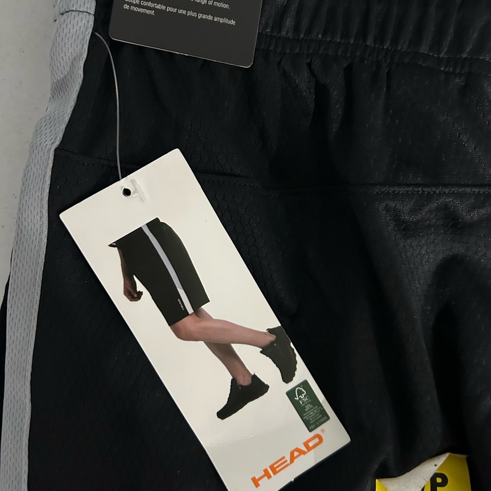 HEAD Men's Black and Gray Athletic Shorts - Picture 2 of 4